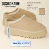 image:imageCUSHIONAIRE Kabuki Platform Boots Genuine Suede Fuzzy Mule Slippers for Women with Memory Foam  IndoorOutdoor Womens Slippers  Wide Widths AvailableBiscuit Suede