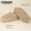 image:imageCUSHIONAIRE Kabuki Platform Boots Genuine Suede Fuzzy Mule Slippers for Women with Memory Foam  IndoorOutdoor Womens Slippers  Wide Widths AvailableBiscuit Suede