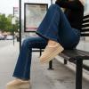 image:imageCUSHIONAIRE Kabuki Platform Boots Genuine Suede Fuzzy Mule Slippers for Women with Memory Foam  IndoorOutdoor Womens Slippers  Wide Widths AvailableBiscuit Suede