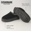 image:imageCUSHIONAIRE Kabuki Platform Boots Genuine Suede Fuzzy Mule Slippers for Women with Memory Foam  IndoorOutdoor Womens Slippers  Wide Widths AvailableBlack Suede