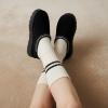 image:imageCUSHIONAIRE Kabuki Platform Boots Genuine Suede Fuzzy Mule Slippers for Women with Memory Foam  IndoorOutdoor Womens Slippers  Wide Widths AvailableBlack Suede