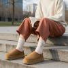 image:imageCUSHIONAIRE Kabuki Platform Boots Genuine Suede Fuzzy Mule Slippers for Women with Memory Foam  IndoorOutdoor Womens Slippers  Wide Widths AvailableChestnut Suede