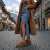 image:imageCUSHIONAIRE Kabuki Platform Boots Genuine Suede Fuzzy Mule Slippers for Women with Memory Foam  IndoorOutdoor Womens Slippers  Wide Widths AvailableChestnut Suede