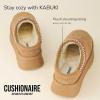 image:imageCUSHIONAIRE Kabuki Platform Boots Genuine Suede Fuzzy Mule Slippers for Women with Memory Foam  IndoorOutdoor Womens Slippers  Wide Widths AvailableChestnut Suede