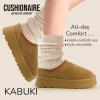 image:imageCUSHIONAIRE Kabuki Platform Boots Genuine Suede Fuzzy Mule Slippers for Women with Memory Foam  IndoorOutdoor Womens Slippers  Wide Widths AvailableChestnut Suede