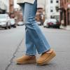 image:imageCUSHIONAIRE Kabuki Platform Boots Genuine Suede Fuzzy Mule Slippers for Women with Memory Foam  IndoorOutdoor Womens Slippers  Wide Widths AvailableChestnut Suede