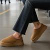 image:imageCUSHIONAIRE Kabuki Platform Boots Genuine Suede Fuzzy Mule Slippers for Women with Memory Foam  IndoorOutdoor Womens Slippers  Wide Widths AvailableChestnut Suede