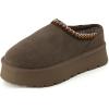 image:imageCUSHIONAIRE Kabuki Platform Boots Genuine Suede Fuzzy Mule Slippers for Women with Memory Foam  IndoorOutdoor Womens Slippers  Wide Widths AvailableTaupe Suede