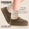 image:imageCUSHIONAIRE Kabuki Platform Boots Genuine Suede Fuzzy Mule Slippers for Women with Memory Foam  IndoorOutdoor Womens Slippers  Wide Widths AvailableTaupe Suede