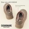 image:imageCUSHIONAIRE Kabuki Platform Boots Genuine Suede Fuzzy Mule Slippers for Women with Memory Foam  IndoorOutdoor Womens Slippers  Wide Widths AvailableTaupe Suede