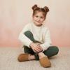 image:imageCUSHIONAIRE Keto Genuine Suede Leather Kids Slippers for Boys and Girls  Cozy SlipOn Mule House Shoes with Faux Fur Lining Cushioned Memory Foam ComfortChestnutnatural