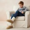 image:imageCUSHIONAIRE Keto Genuine Suede Leather Kids Slippers for Boys and Girls  Cozy SlipOn Mule House Shoes with Faux Fur Lining Cushioned Memory Foam ComfortSandpink