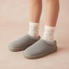 image:imageCUSHIONAIRE Keto Genuine Suede Leather Kids Slippers for Boys and Girls  Cozy SlipOn Mule House Shoes with Faux Fur Lining Cushioned Memory Foam ComfortGraylavender