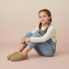 image:imageCUSHIONAIRE Keto Genuine Suede Leather Kids Slippers for Boys and Girls  Cozy SlipOn Mule House Shoes with Faux Fur Lining Cushioned Memory Foam ComfortSandpink