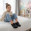 image:imageCUSHIONAIRE Kids Hana Cork footbed clog with Genuine Leather upper Faux Fur lining and ComfortBlack