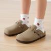 image:imageCUSHIONAIRE Kids Hana Cork footbed clog with Genuine Leather upper Faux Fur lining and ComfortBrown Nubuck