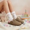 image:imageCUSHIONAIRE Kids Hana Cork footbed clog with Genuine Leather upper Faux Fur lining and ComfortBrown Nubuck