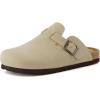 image:imageCUSHIONAIRE Kids Hana Cork footbed clog with Genuine Leather upper Faux Fur lining and ComfortStone Nubuck