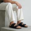 image:imageCUSHIONAIRE Lane Cork Footbed Mens Sandals Adjustable Buckle Comfort Slides for Men Genuine Leather Insole Summer Sandals Men FootwearBlack