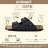 image:imageCUSHIONAIRE Lane Cork Footbed Mens Sandals Adjustable Buckle Comfort Slides for Men Genuine Leather Insole Summer Sandals Men FootwearBlack Nappa