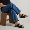 image:imageCUSHIONAIRE Lane Cork Footbed Mens Sandals Adjustable Buckle Comfort Slides for Men Genuine Leather Insole Summer Sandals Men FootwearBlack Nappa