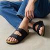 image:imageCUSHIONAIRE Lane Cork Footbed Mens Sandals Adjustable Buckle Comfort Slides for Men Genuine Leather Insole Summer Sandals Men FootwearBlack Nappa