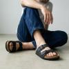 image:imageCUSHIONAIRE Lane Cork Footbed Mens Sandals Adjustable Buckle Comfort Slides for Men Genuine Leather Insole Summer Sandals Men FootwearBlack Nubuck