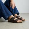 image:imageCUSHIONAIRE Lane Cork Footbed Mens Sandals Adjustable Buckle Comfort Slides for Men Genuine Leather Insole Summer Sandals Men FootwearBrown Nappa