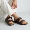 image:imageCUSHIONAIRE Lane Cork Footbed Mens Sandals Adjustable Buckle Comfort Slides for Men Genuine Leather Insole Summer Sandals Men FootwearBrown Nappa