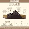 image:imageCUSHIONAIRE Lane Cork Footbed Mens Sandals Adjustable Buckle Comfort Slides for Men Genuine Leather Insole Summer Sandals Men FootwearBrown Nappa