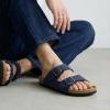 image:imageCUSHIONAIRE Lane Cork Footbed Mens Sandals Adjustable Buckle Comfort Slides for Men Genuine Leather Insole Summer Sandals Men FootwearNavy Nubuck