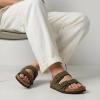 image:imageCUSHIONAIRE Lane Cork Footbed Mens Sandals Adjustable Buckle Comfort Slides for Men Genuine Leather Insole Summer Sandals Men FootwearOlive Nubuck