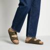 image:imageCUSHIONAIRE Lane Cork Footbed Mens Sandals Adjustable Buckle Comfort Slides for Men Genuine Leather Insole Summer Sandals Men FootwearOlive Nubuck