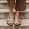 image:imageCUSHIONAIRE Lane Cork Footbed Sandals for Women  Comfortable Double Buckle SlipOn with Genuine Suede Footbed amp Arch Support Slides for Women FootwearStone