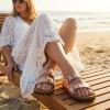image:imageCUSHIONAIRE Lane Cork Footbed Sandals for Women  Comfortable Double Buckle SlipOn with Genuine Suede Footbed amp Arch Support Slides for Women FootwearGold Rose