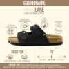 image:imageCUSHIONAIRE Lane Cork Footbed Sandals for Women  Comfortable Double Buckle SlipOn with Genuine Suede Footbed amp Arch Support Slides for Women FootwearBlack Oily