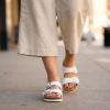 image:imageCUSHIONAIRE Lane Cork Footbed Sandals for Women  Comfortable Double Buckle SlipOn with Genuine Suede Footbed amp Arch Support Slides for Women FootwearWhite