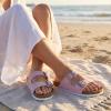 image:imageCUSHIONAIRE Lane Cork Footbed Sandals for Women  Comfortable Double Buckle SlipOn with Genuine Suede Footbed amp Arch Support Slides for Women FootwearPink Vegan Suede