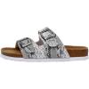 image:imageCUSHIONAIRE Lane Cork Footbed Sandals for Women  Comfortable Double Buckle SlipOn with Genuine Suede Footbed amp Arch Support Slides for Women FootwearWhite Snake