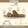 image:imageCUSHIONAIRE Lane Cork Footbed Sandals for Women  Comfortable Double Buckle SlipOn with Genuine Suede Footbed amp Arch Support Slides for Women FootwearLeopard