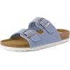 image:imageCUSHIONAIRE Lane Cork Footbed Sandals for Women  Comfortable Double Buckle SlipOn with Genuine Suede Footbed amp Arch Support Slides for Women FootwearLt Blue Vegan Suede