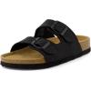 image:imageCUSHIONAIRE Lane Cork Footbed Sandals for Women  Comfortable Double Buckle SlipOn with Genuine Suede Footbed amp Arch Support Slides for Women FootwearBlack