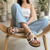 image:imageCUSHIONAIRE Lane Cork Footbed Sandals for Women  Comfortable Double Buckle SlipOn with Genuine Suede Footbed amp Arch Support Slides for Women FootwearBrown Cow