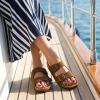image:imageCUSHIONAIRE Lane Cork Footbed Sandals for Women  Comfortable Double Buckle SlipOn with Genuine Suede Footbed amp Arch Support Slides for Women FootwearBrown Vegan Suede