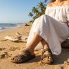 image:imageCUSHIONAIRE Lane Cork Footbed Sandals for Women  Comfortable Double Buckle SlipOn with Genuine Suede Footbed amp Arch Support Slides for Women FootwearBrown Rugged