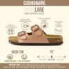 image:imageCUSHIONAIRE Lane Cork Footbed Sandals for Women  Comfortable Double Buckle SlipOn with Genuine Suede Footbed amp Arch Support Slides for Women FootwearGold Rose