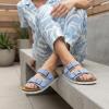 image:imageCUSHIONAIRE Lane Cork Footbed Sandals for Women  Comfortable Double Buckle SlipOn with Genuine Suede Footbed amp Arch Support Slides for Women FootwearLt Blue Vegan Suede