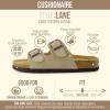 image:imageCUSHIONAIRE Lane Cork Footbed Sandals for Women  Comfortable Double Buckle SlipOn with Genuine Suede Footbed amp Arch Support Slides for Women FootwearStone