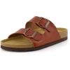 image:imageCUSHIONAIRE Lane Cork Footbed Sandals for Women  Comfortable Double Buckle SlipOn with Genuine Suede Footbed amp Arch Support Slides for Women FootwearCognac