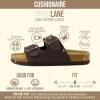 image:imageCUSHIONAIRE Lane Cork Footbed Sandals for Women  Comfortable Double Buckle SlipOn with Genuine Suede Footbed amp Arch Support Slides for Women FootwearBrown Nappa